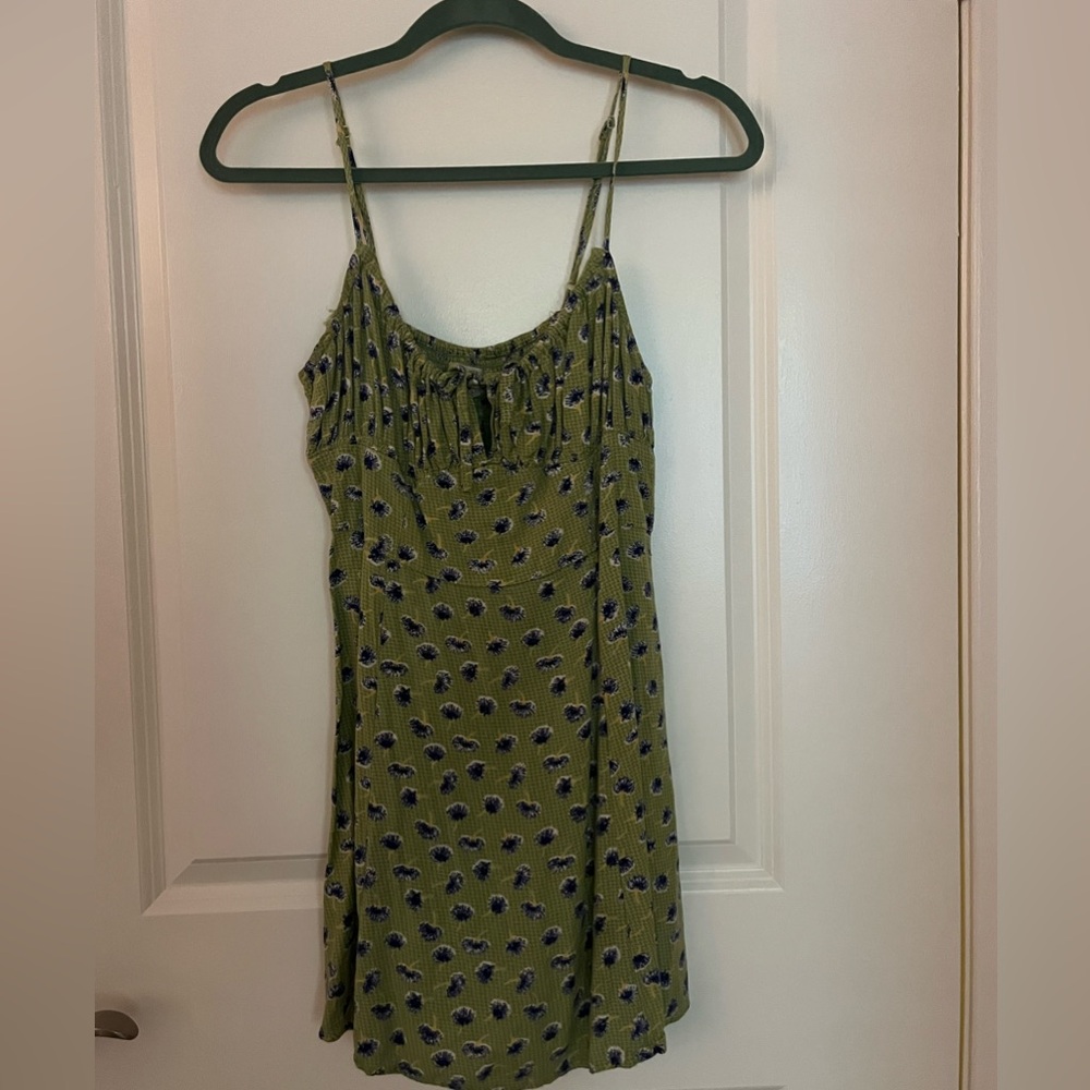 Urban Outfitters Green Floral Mini Dress!
